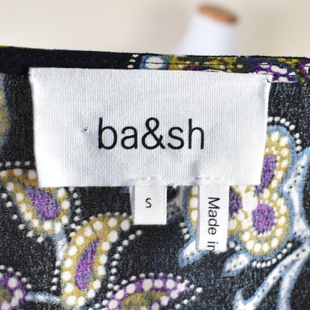 ba&sh Vienne Dress Noir Paisley Floral Midi - S - Picture 9 of 11